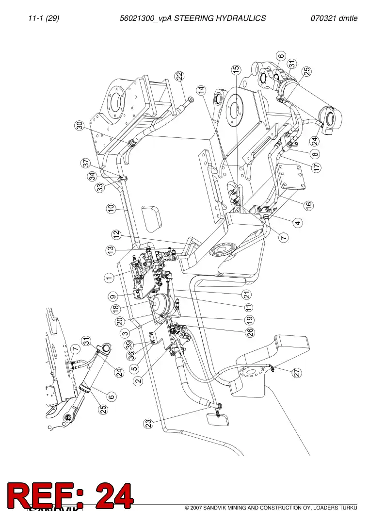 56023286 560 232 86 Hydraulic hose - Sandvik Technical Drawing