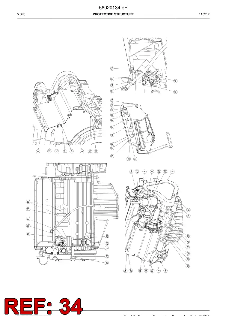 56023334 560 233 34 Plate, Backing - Sandvik Technical Drawing