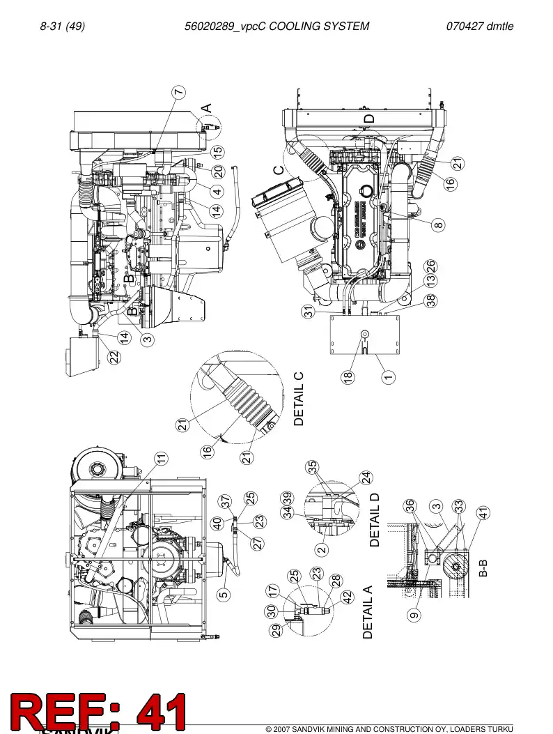 56023347 560 233 47 Supporting block - Sandvik Technical Drawing