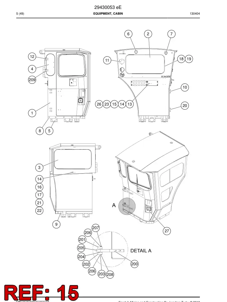 56023375 560 233 75 Blade, Wiper - Sandvik Technical Drawing