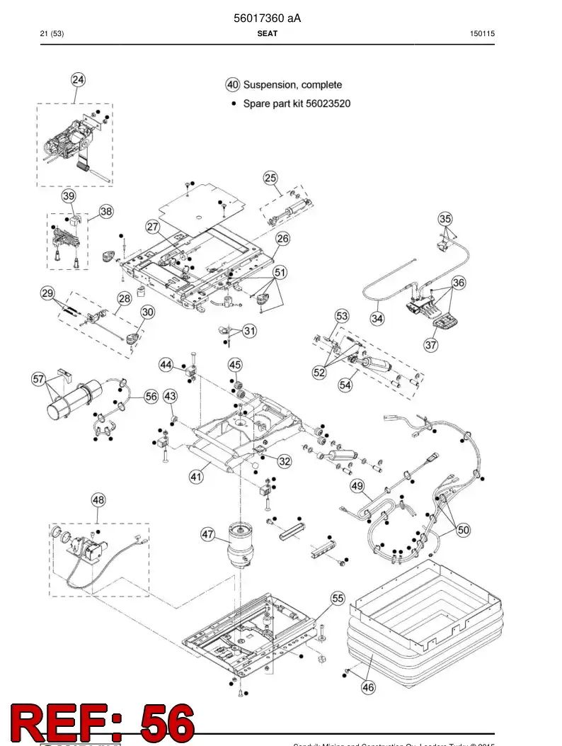 56023529 560 235 29 Hose, Air - Sandvik Technical Drawing