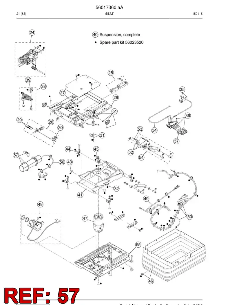 56023539 560 235 39 Air receiver - Sandvik Technical Drawing