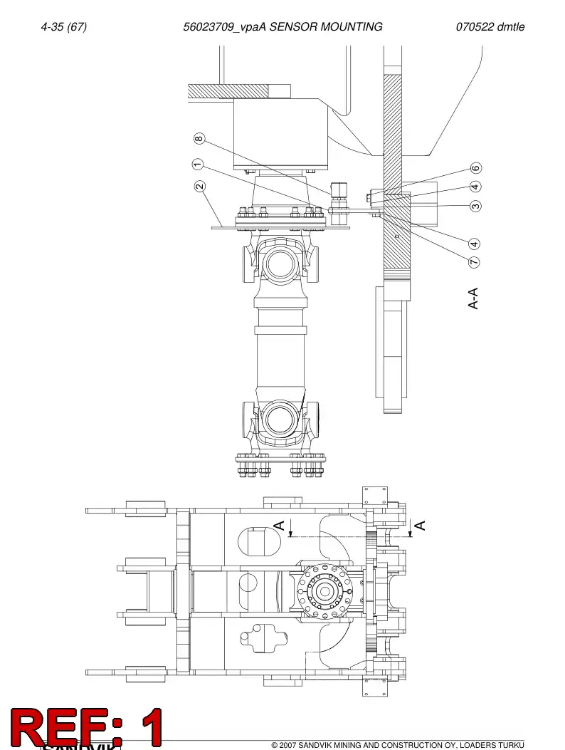 56023708 560 237 08 Plate - Sandvik Technical Drawing