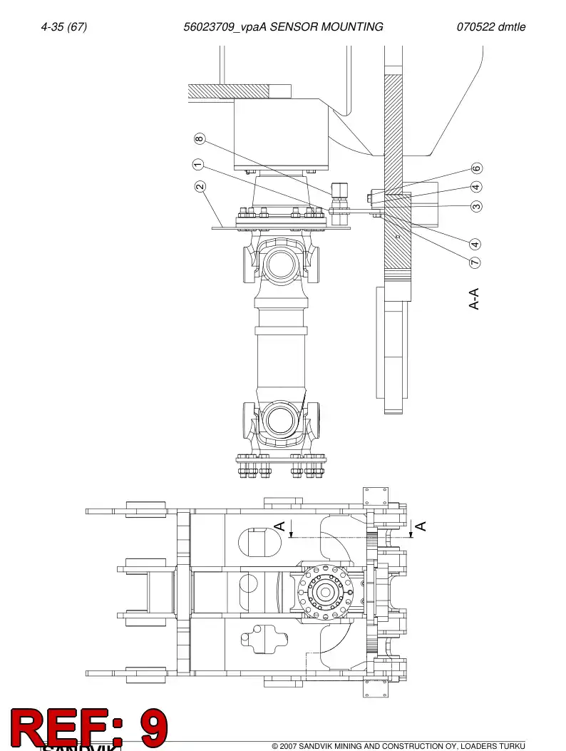 56023709a 560 237 09a SENSOR MOUNTING - Sandvik Technical Drawing