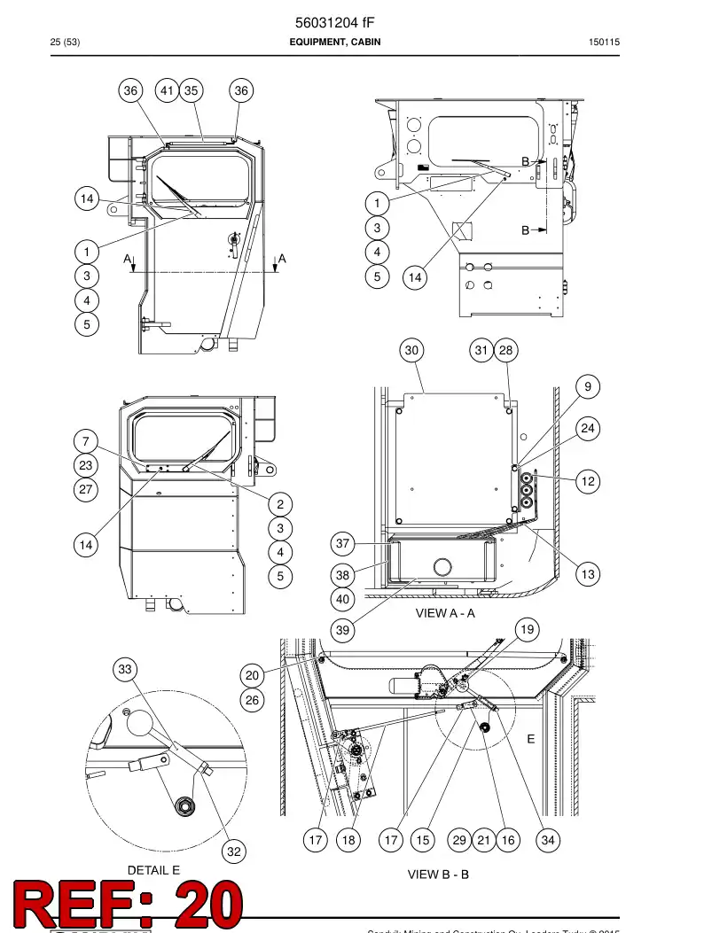 56023738 560 237 38 Handle - Sandvik Technical Drawing