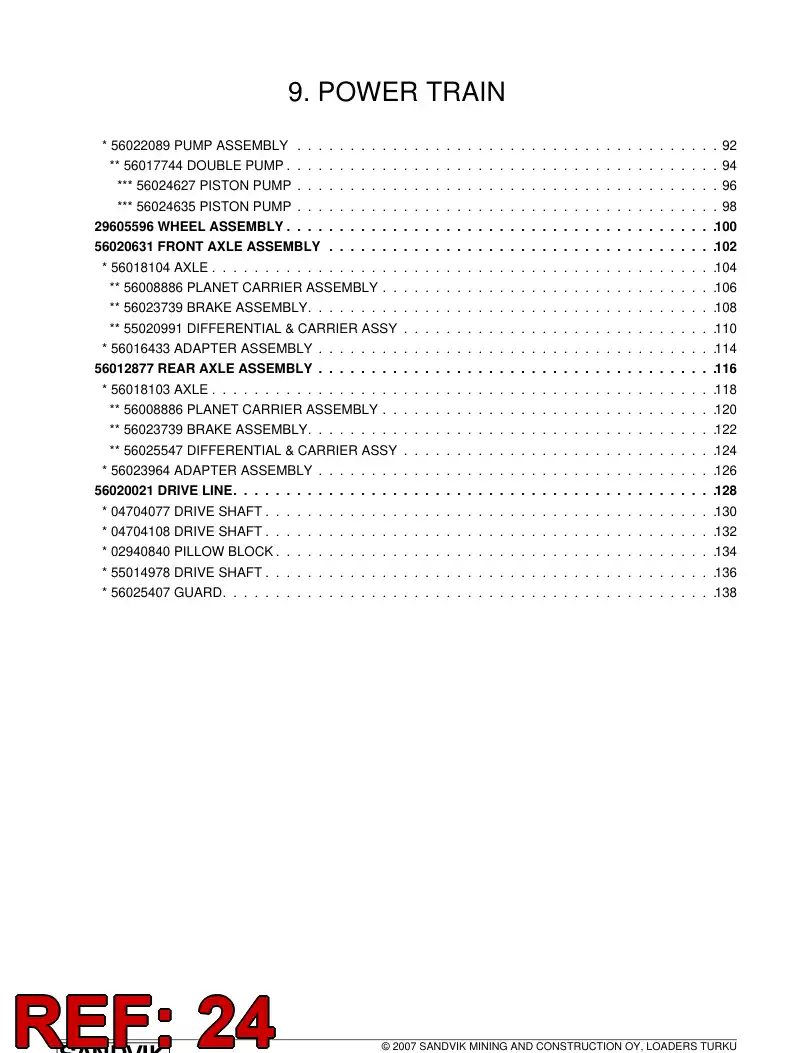 56023739 560 237 39 BRAKE ASSEMBLY - Sandvik Technical Drawing