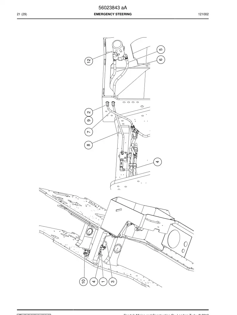 56023843a 560 238 43a EMERGENCY STEERING - Sandvik Technical Drawing