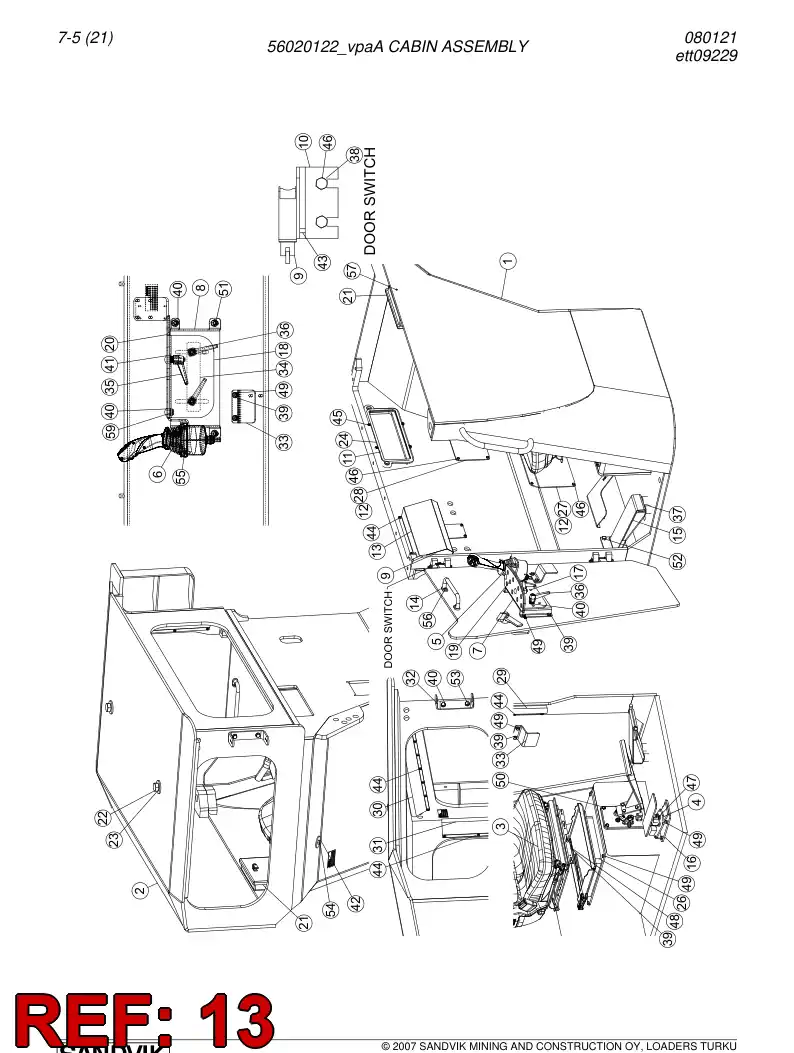 56023859 560 238 59 Cover plate - Sandvik Technical Drawing