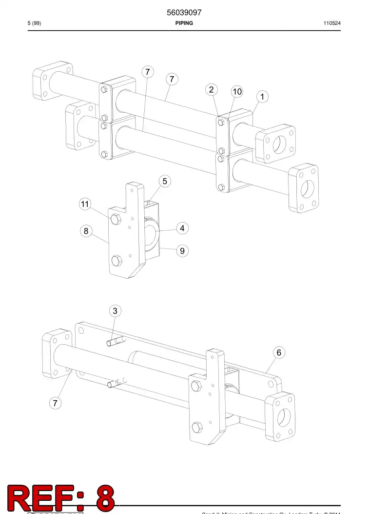 56023886 560 238 86 Supporting block - Sandvik Technical Drawing