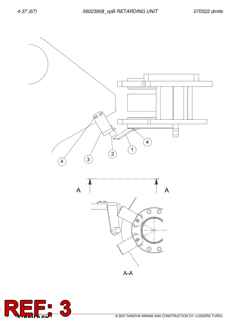 56023925 560 239 25 Plate - Sandvik Technical Drawing