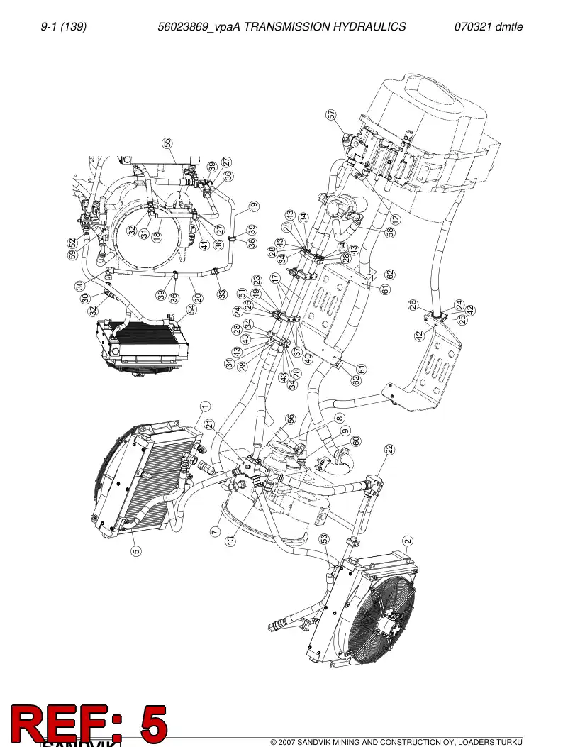 56023936 560 239 36 Hydraulic hose - Sandvik Technical Drawing