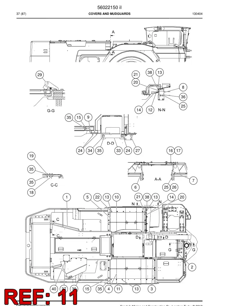 56024034 560 240 34 Rubber wing - Sandvik Technical Drawing