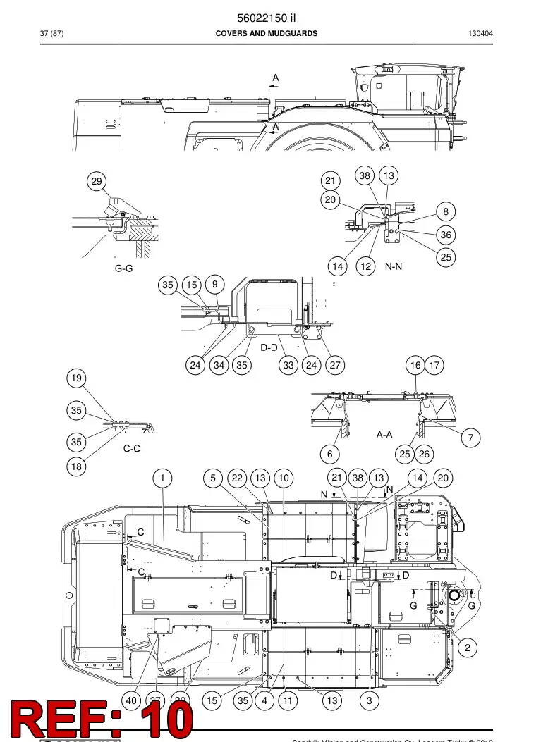 56024035 560 240 35 Rubber wing - Sandvik Technical Drawing