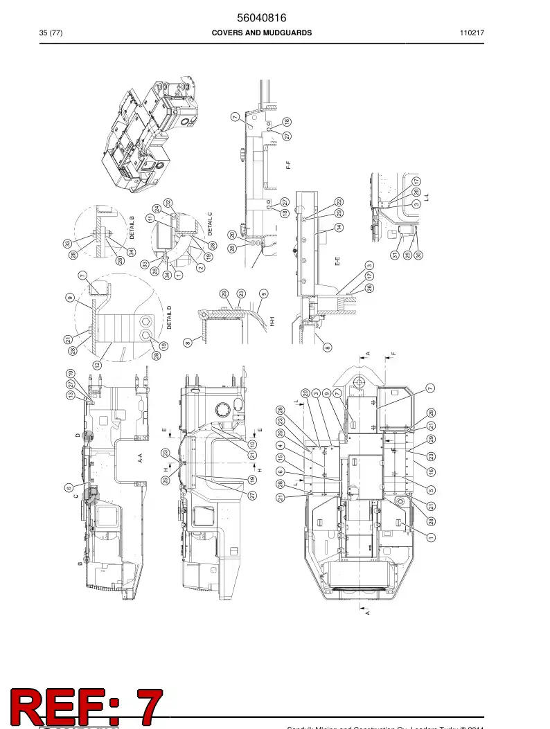 56024042 560 240 42 Cover, Front - Sandvik Technical Drawing