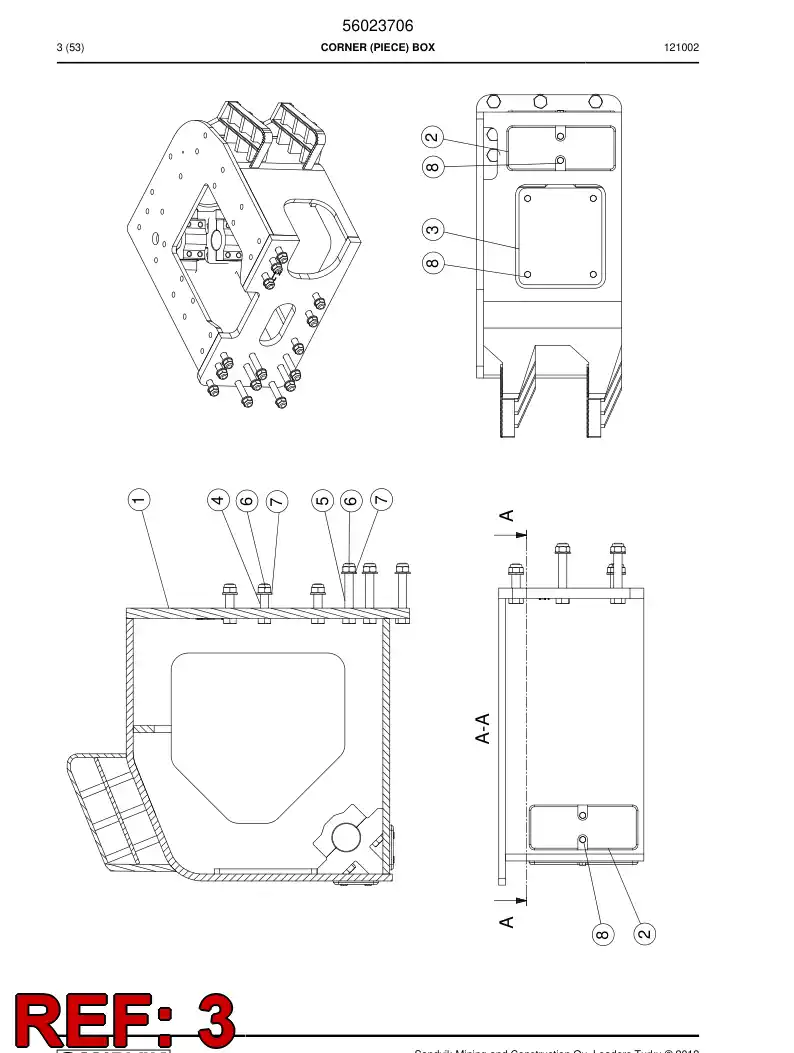 56024078 560 240 78 Cover plate - Sandvik Technical Drawing