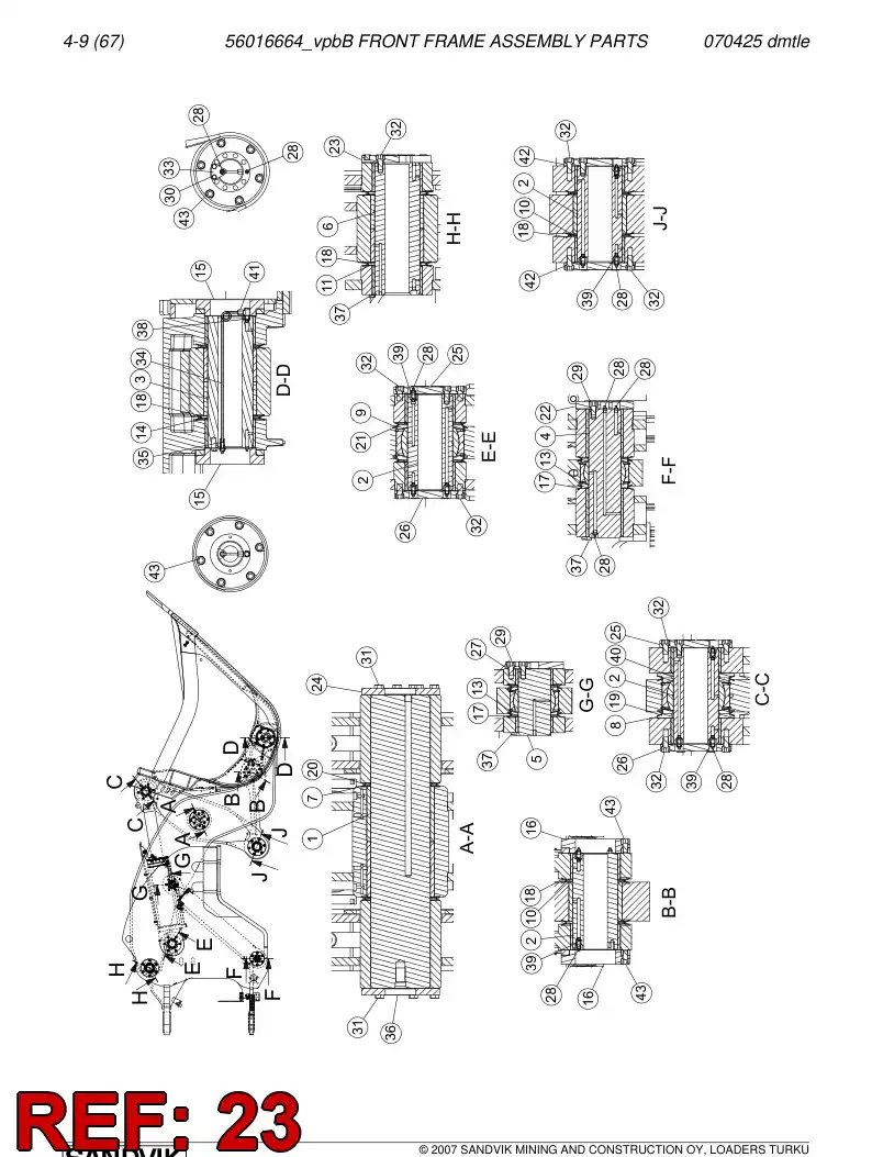 56024175 560 241 75 Flange - Sandvik Technical Drawing