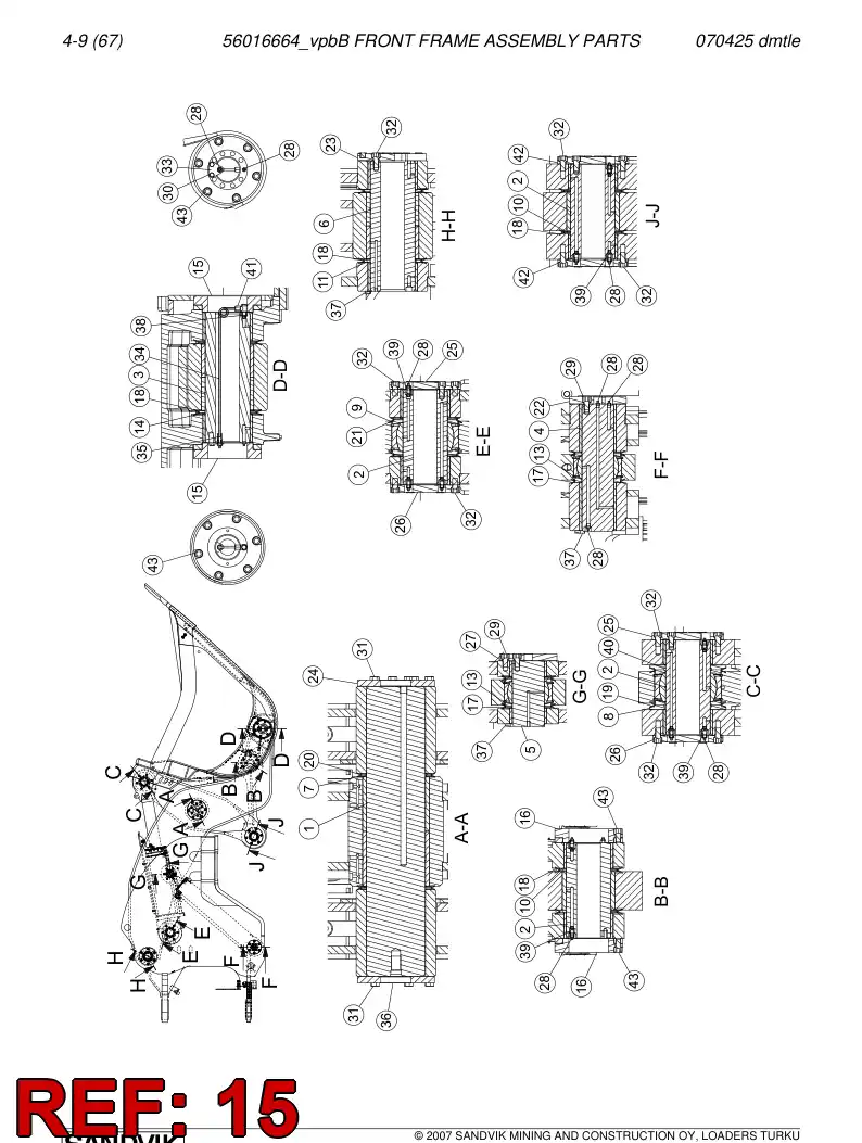56024215 560 242 15 Ring - Sandvik Technical Drawing