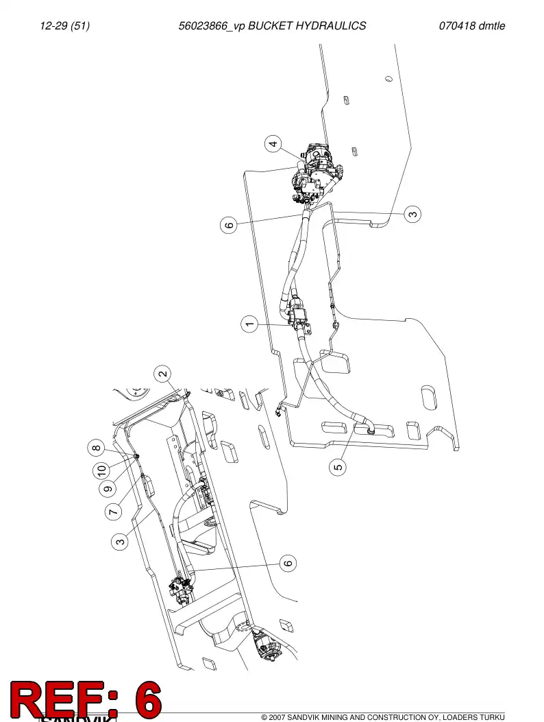 56024266 560 242 66 Hydraulic hose - Sandvik Technical Drawing