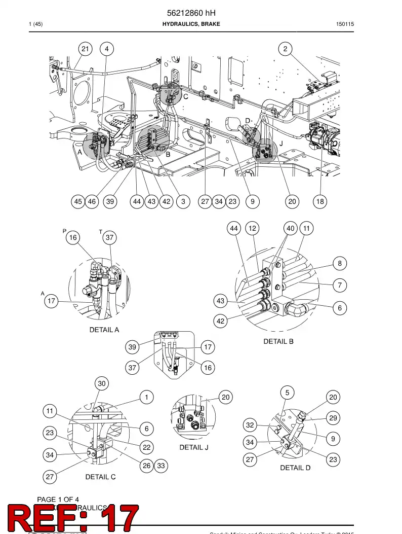 56024338 560 243 38 Hydraulic hose - Sandvik Technical Drawing