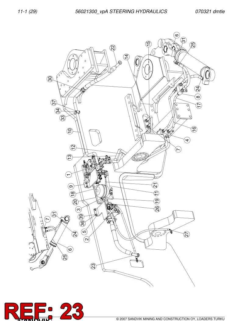 56024367 560 243 67 Hydraulic hose - Sandvik Technical Drawing