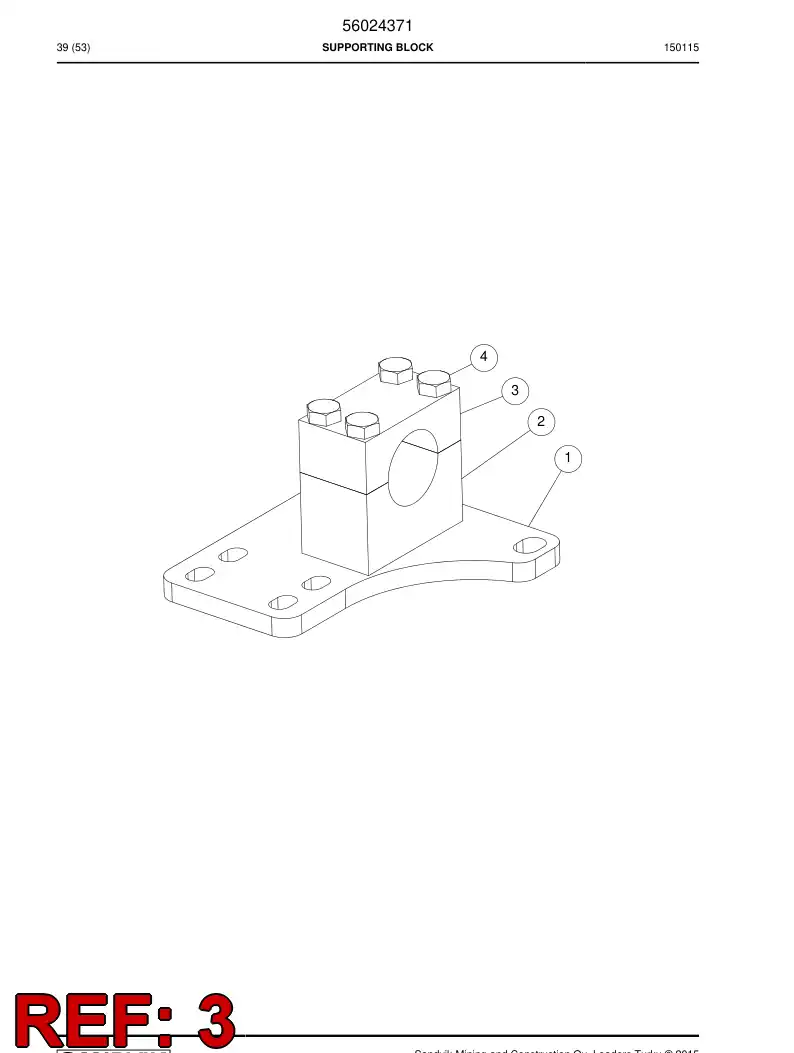56024452 560 244 52 Plate - Sandvik Technical Drawing