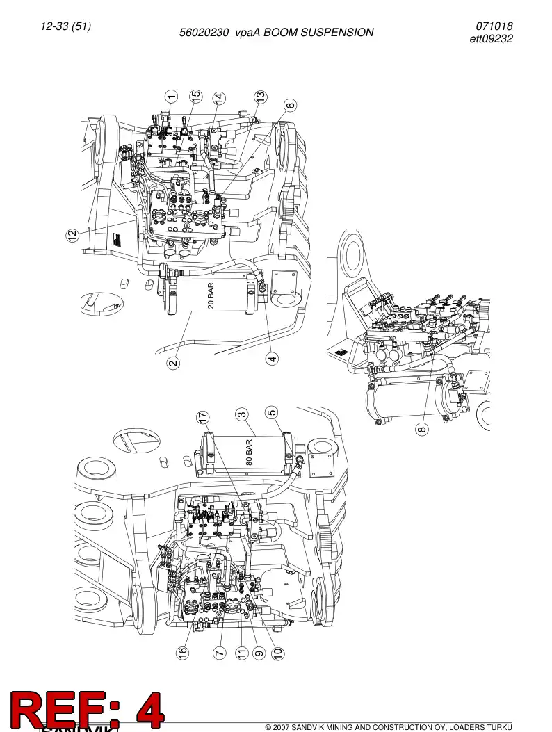 56024478 560 244 78 Hydraulic hose - Sandvik Technical Drawing