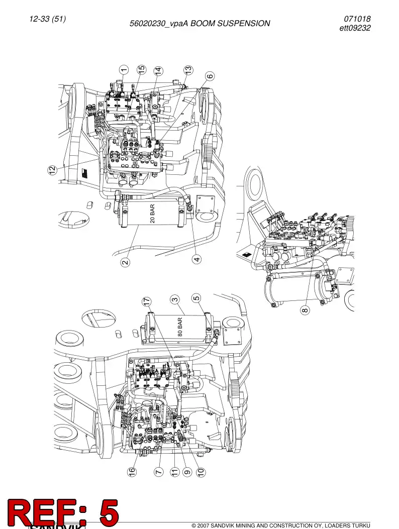 56024479 560 244 79 Hydraulic hose - Sandvik Technical Drawing