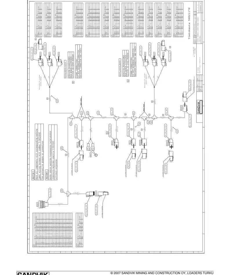 56024660b 560 246 60b Wiring harness - Sandvik Technical Drawing