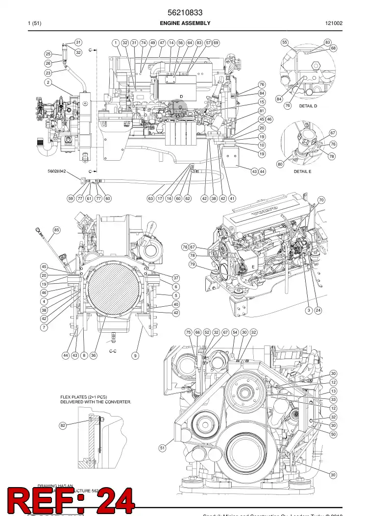 56024749 560 247 49 Flange - Sandvik Technical Drawing
