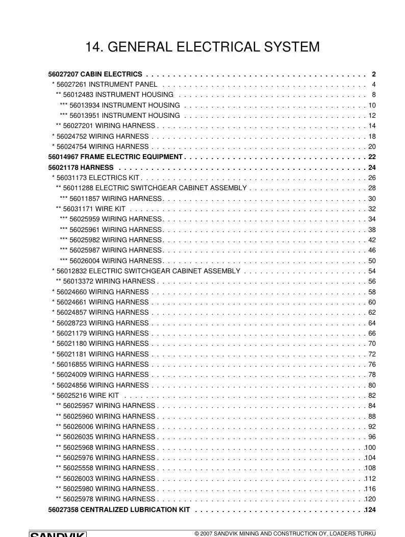 56024856 560 248 56 Wiring harness - Sandvik Technical Drawing