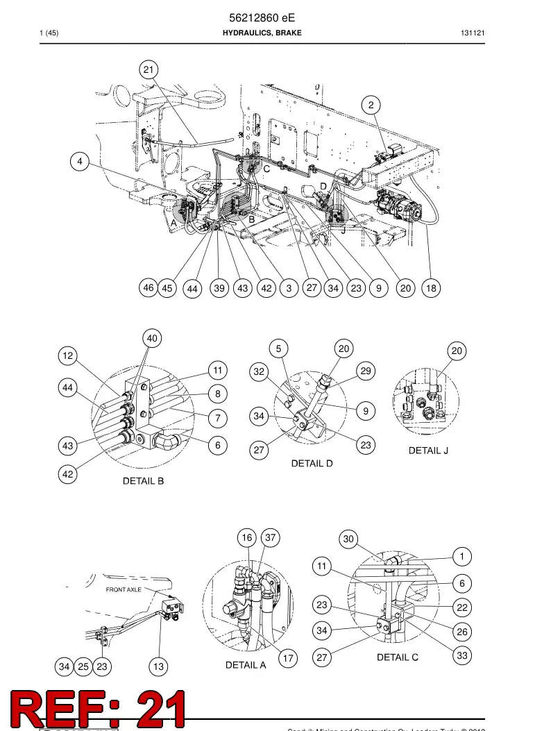 56024957 560 249 57 Hose, Hydraulic - Sandvik Technical Drawing