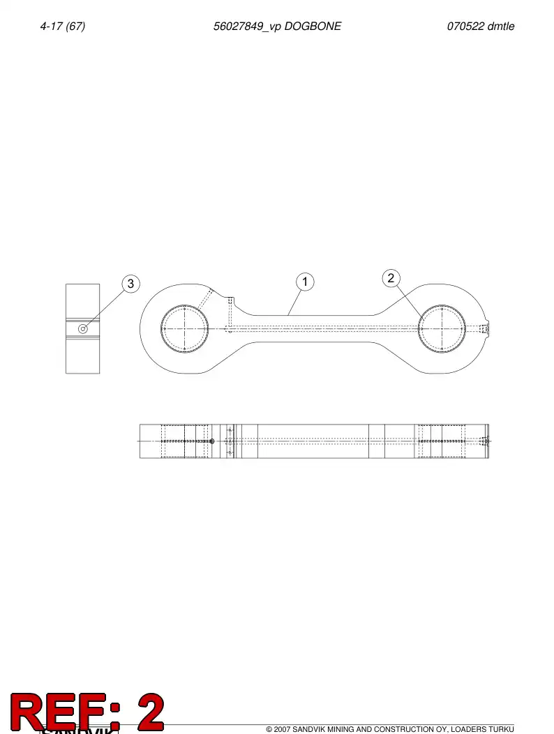56025110 560 251 10 Bushing - Sandvik Technical Drawing