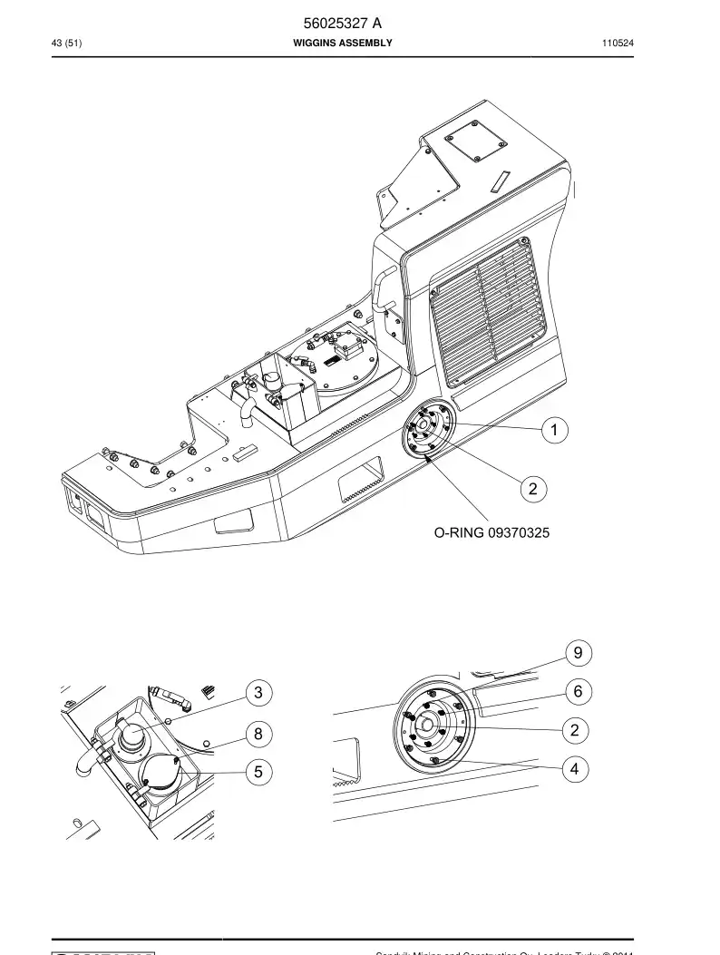 56025327 560 253 27 WIGGINS ASSEMBLY - Sandvik Technical Drawing