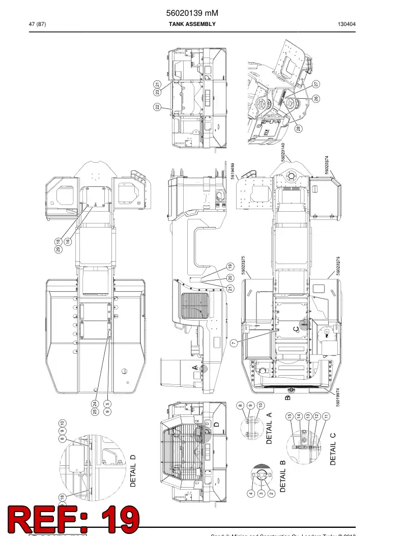 56025697 560 256 97 Plate - Sandvik Technical Drawing