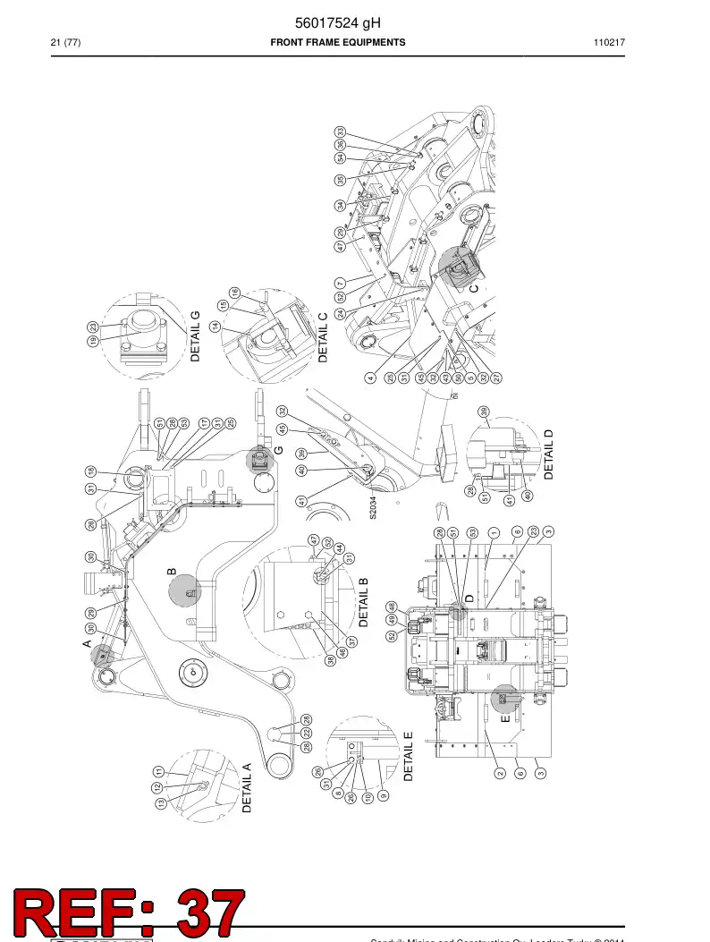 56025761 560 257 61 Guard - Sandvik Technical Drawing