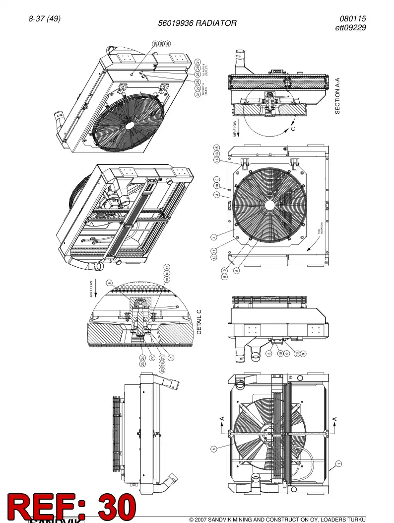 56025937 560 259 37 Adapter - Sandvik Technical Drawing