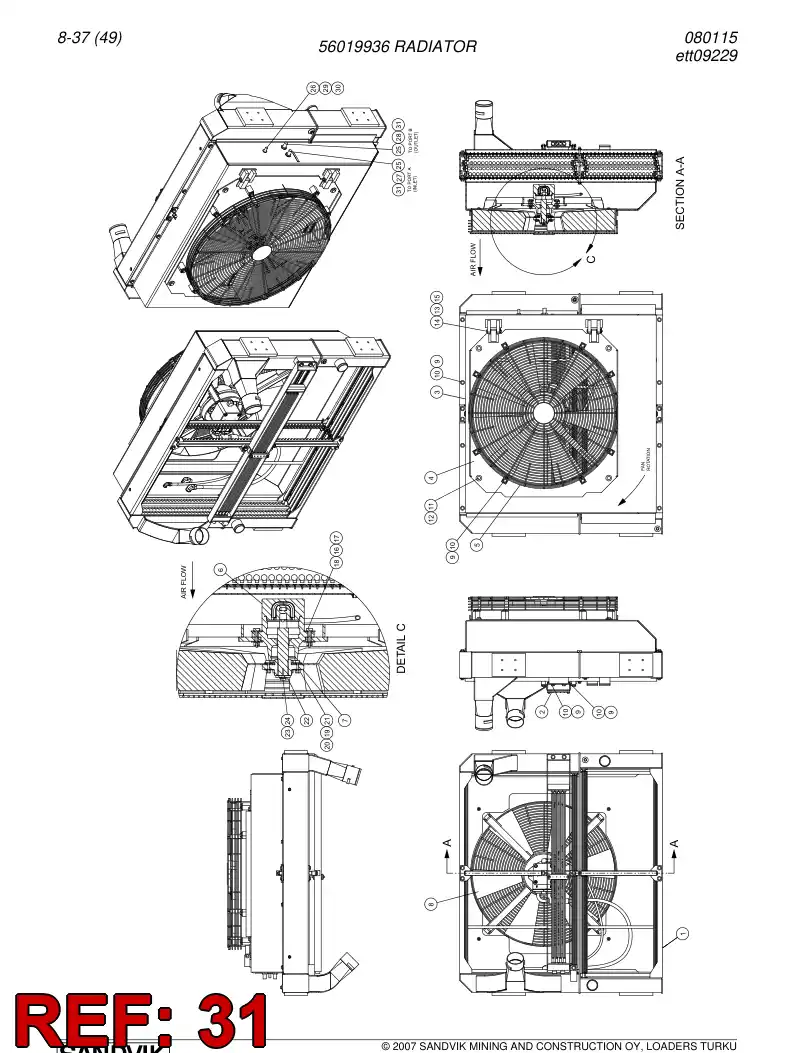56025941 560 259 41 Distibuting block - Sandvik Technical Drawing
