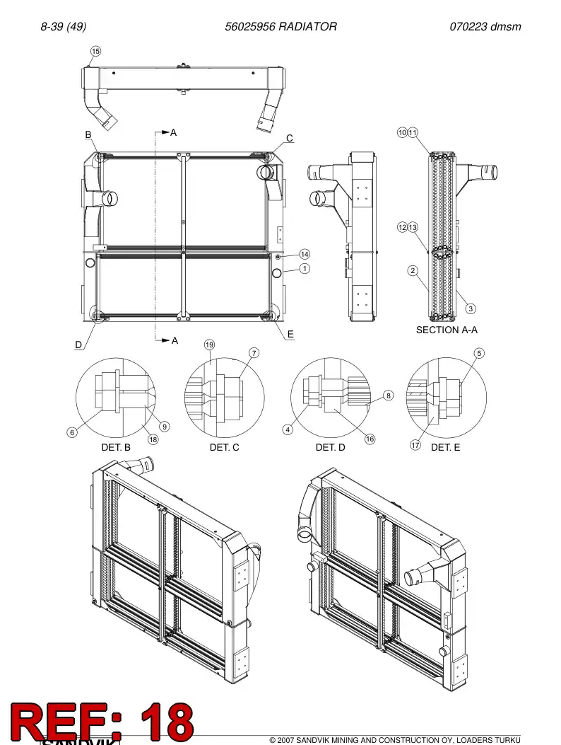 56025950 560 259 50 Guide plate - Sandvik Technical Drawing