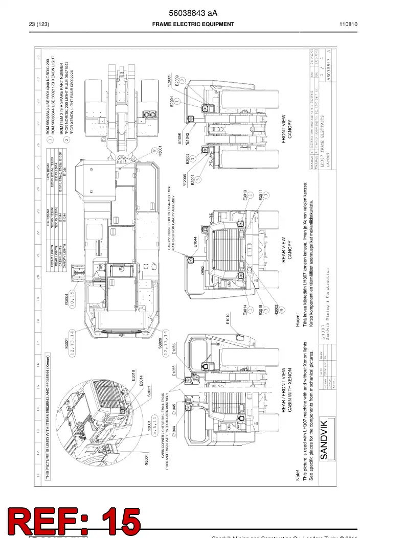 56026066 560 260 66 Rubber sheet - Sandvik Technical Drawing
