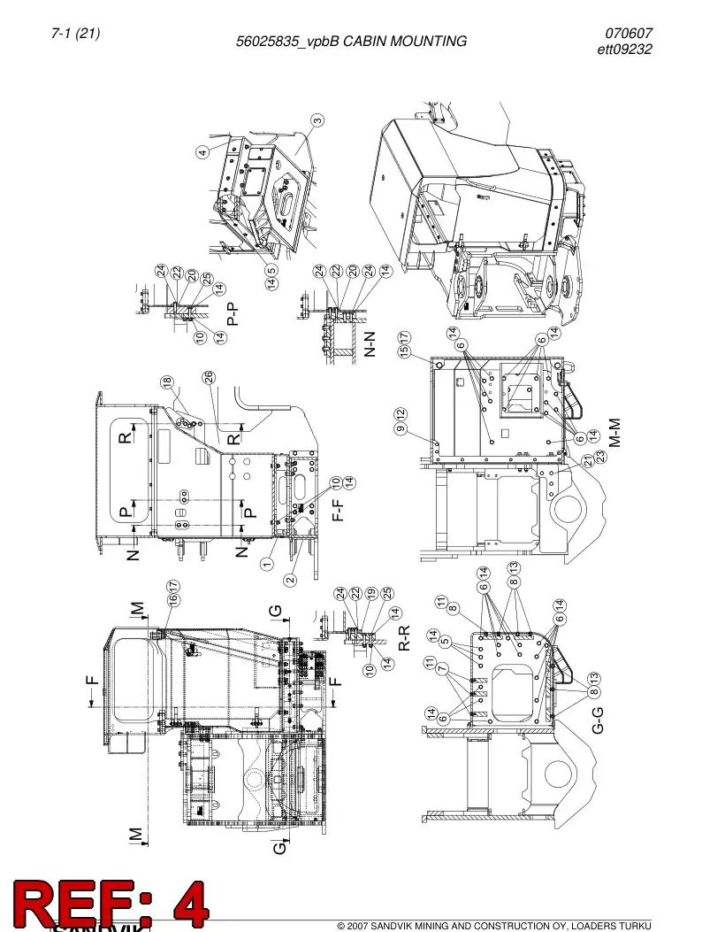 56026121 560 261 21 Plate - Sandvik Technical Drawing