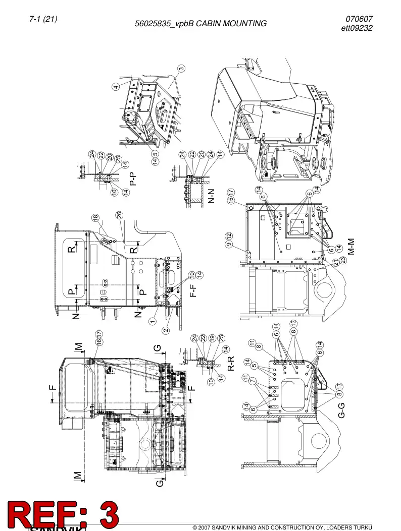 56026133 560 261 33 Plate - Sandvik Technical Drawing