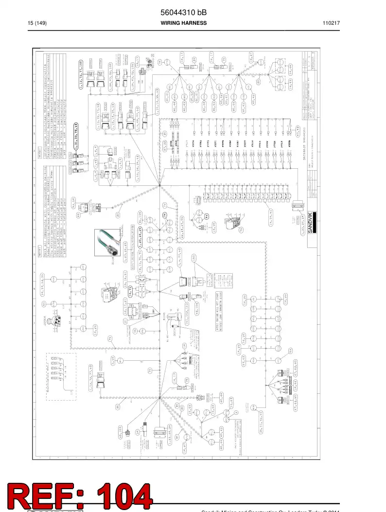 56026245 560 262 45 Connector - Sandvik Technical Drawing