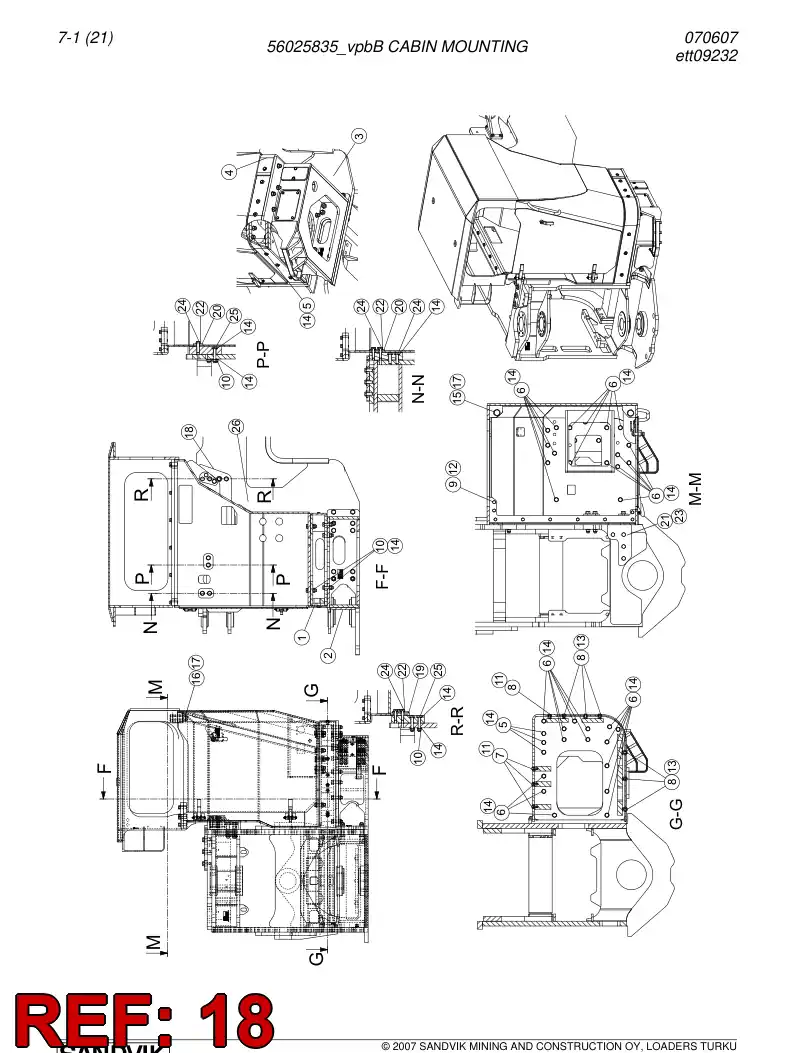 56026306 560 263 06 Plate - Sandvik Technical Drawing