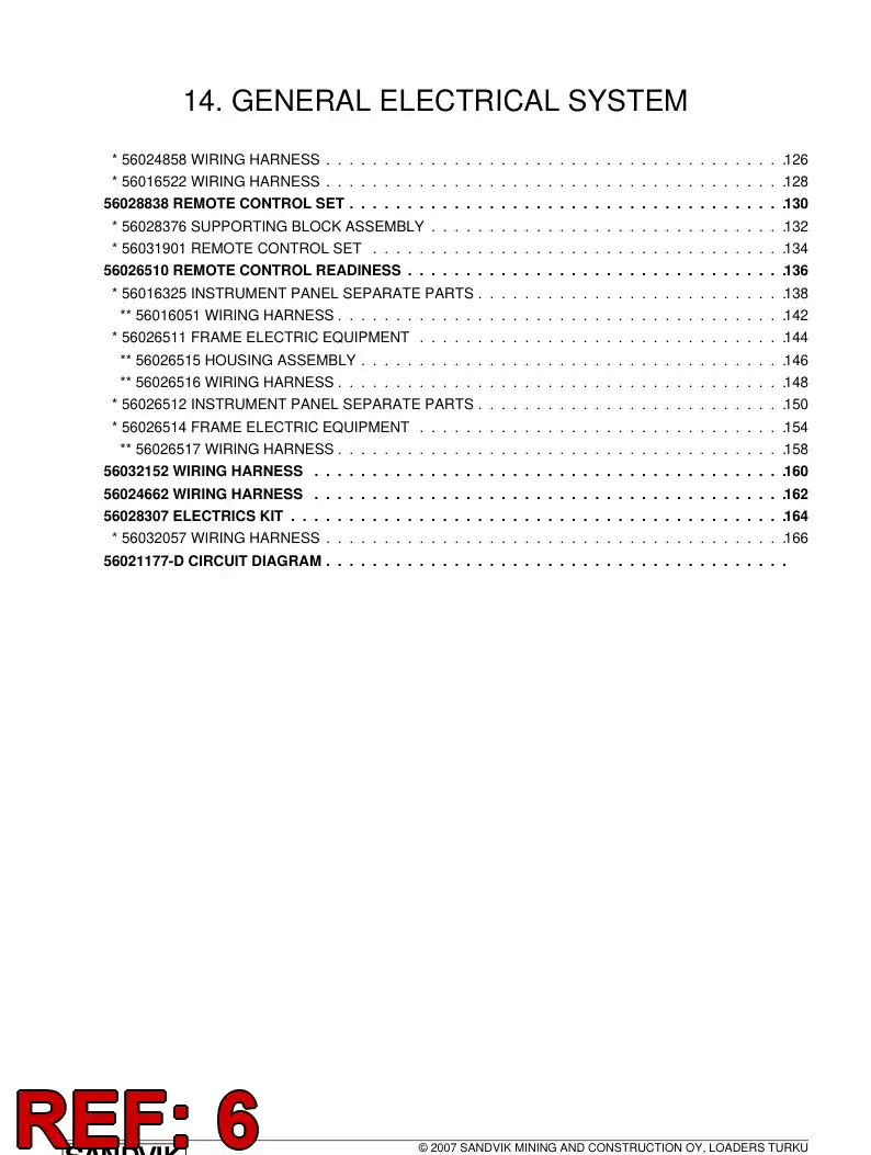 56026514 560 265 14 FRAME ELECTRIC EQUIPMENT - Sandvik Technical Drawing