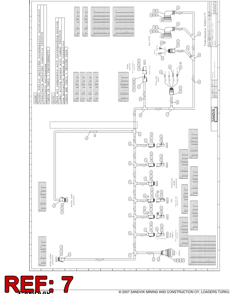 56026516a 560 265 16a WIRING HARNESS - Sandvik Technical Drawing