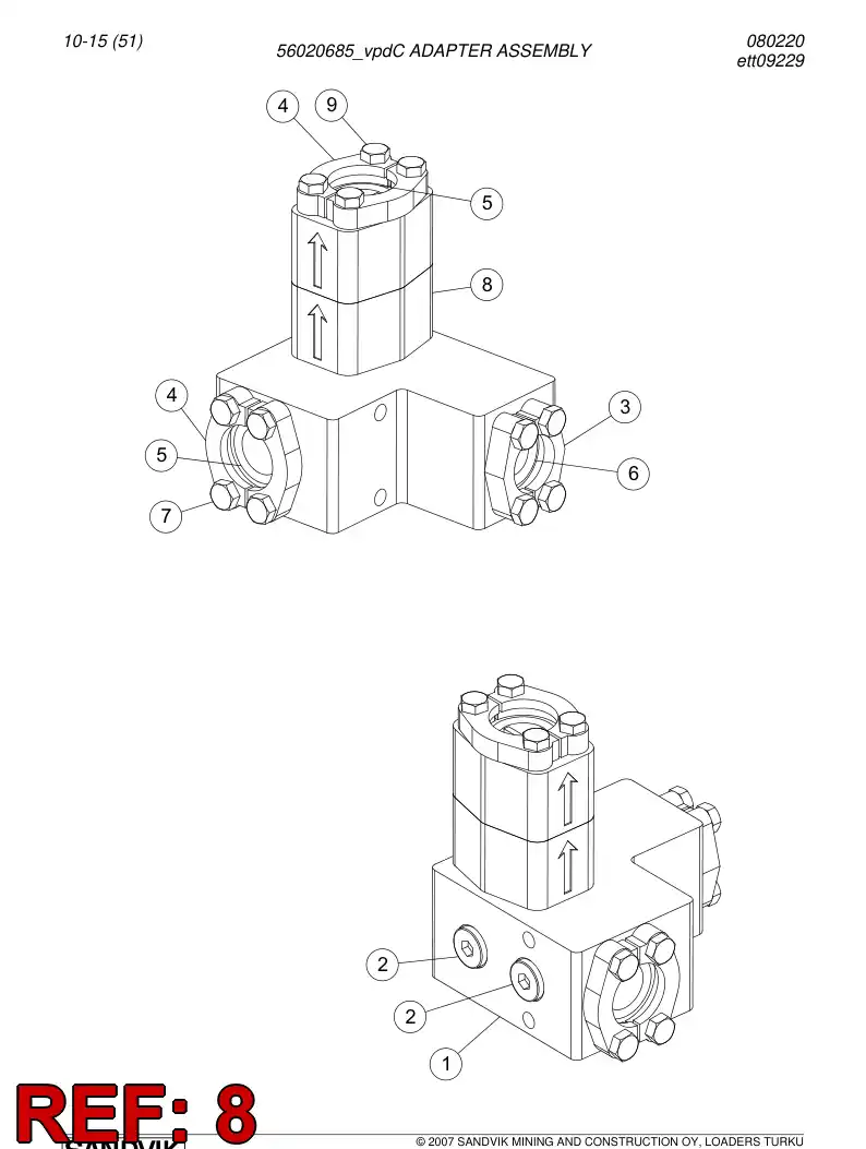 56026770 560 267 70 Check valve - Sandvik Technical Drawing