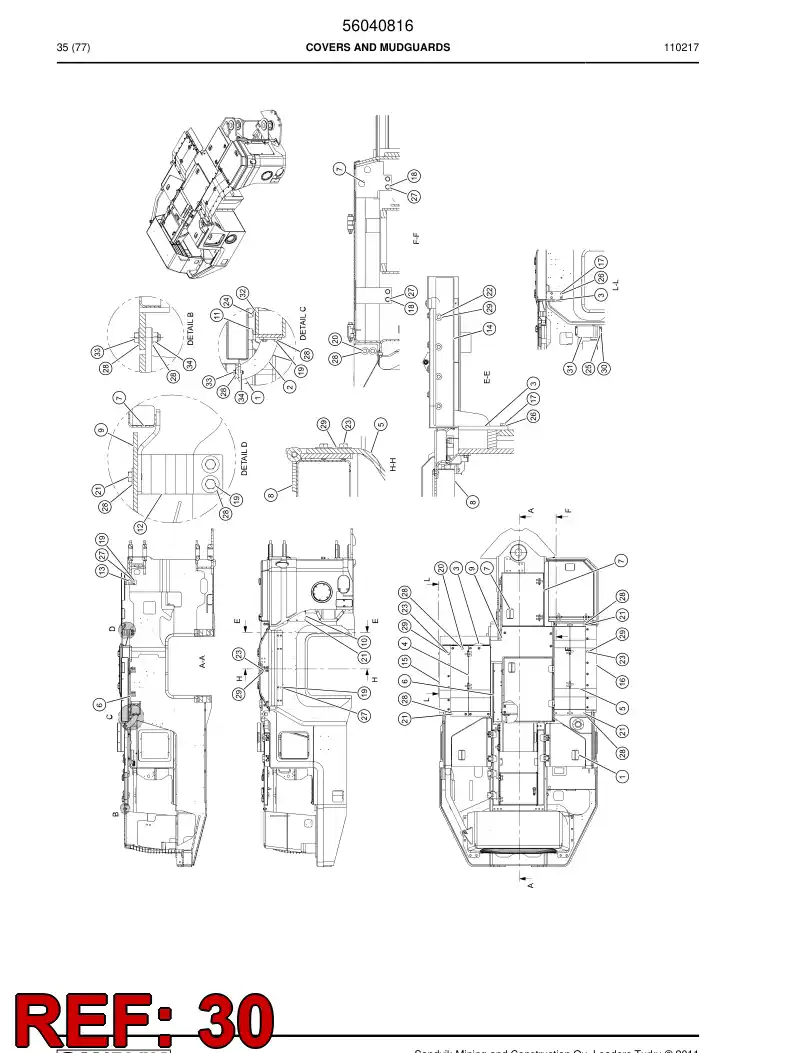 56026863 560 268 63 Plate, Mounting - Sandvik Technical Drawing