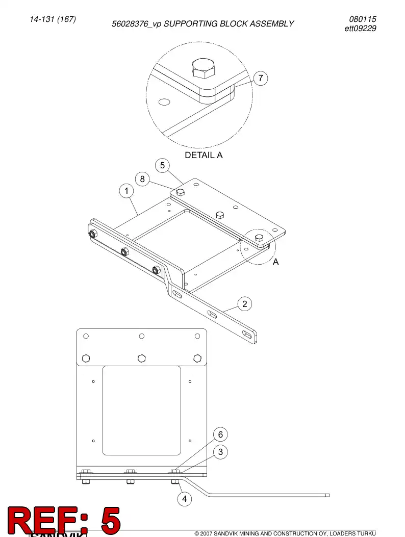 56026910 560 269 10 Plate - Sandvik Technical Drawing