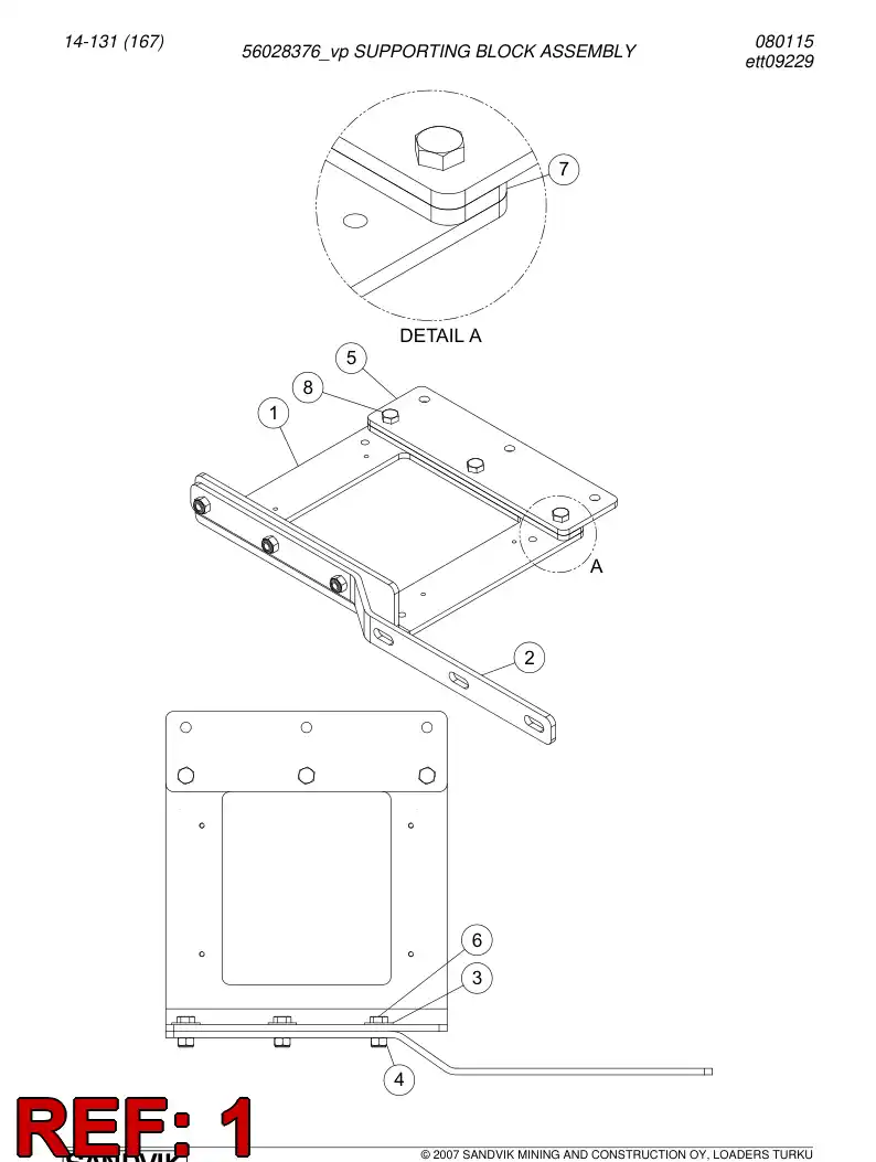 56026912 560 269 12 Plate - Sandvik Technical Drawing