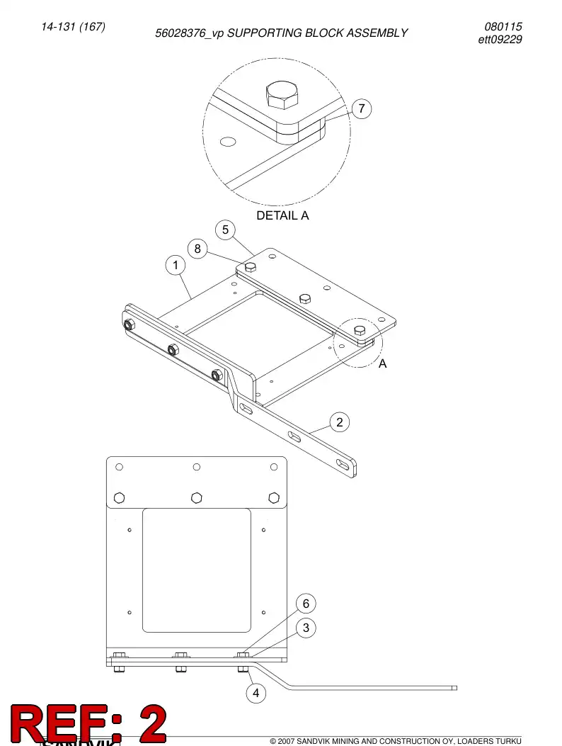 56026913 560 269 13 Plate - Sandvik Technical Drawing